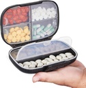 Sukuos Travel Pill Korraldaja Iganädalane topeltlukk, kaasaskantav pillikarp suure 7 osaga, õhukindel igapäevane meditsiinijuhtumikonteiner koos vitamiinide / kalaõlide / toidulisanditega
