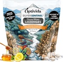 OPTIVIDA Health Colloidal Silver Lozenges with Honey & Sidrun Oil (1 Pack) - rahustav valulik kurgukotid täiskasvanutele, kellel on köha leevendamine ja kiire toimega Nano Hõbe valem immuunsuse toetamiseks, 60 Ppm