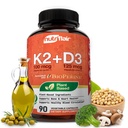 NutriFlair Vitamiinid D3 (5000iu/125mcg) + K2 (Mk7) - valmistatud taimsete koostisosadega Plus BioPerine Black Pepper Extract, 90 kapslit - toetab tervislikku immuunsust, südant ja tervist - Non-GMO pillid