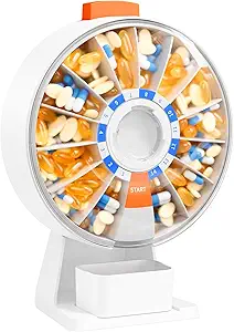 Daviky Pill Dispenser Daily, suur pillide korraldaja seinakinnitusega või püsikasutusega, 14 päeva Pill Box, Push Button Design, Nädala pillide Korraldaja Vitamiin, meditsiin. Lisand, kalaõli