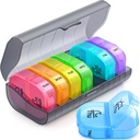 Iganädalane Pill Korraldaja 2 korda päevas, ZIKEE AM PM Pill Box 7 eemaldatav Pill Case, BPA-Free & Portable 7 päeva Pill Korraldaja suure ladustamise ravimeid, vitamiine ja kalaõli