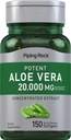 Piping Rock Aloe Vera kapslid 20000mg | 150 Softgels | Kontsentreeritud ekstrakti täiendus | Mitte-GMO, Gluteenivaba