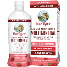 MaryRuth Organics Liquid Nighttime Multimineral | No Melatoniin | Bedtime Routine | Magneesiumtsitraat | Kaltsium | Tsink | D3-vitamiin | Saadaval 4 maitset | Vegan | Suhkruvaba | Gluteenivaba | 32 Oz