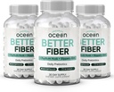 Orgaanika Ocean Better Fiber - Daily Fiber Supplement - Soft Stool for Effortless Bowel Movements - koos Psyllium Hulk ja Libe Elm - 3 pudelit