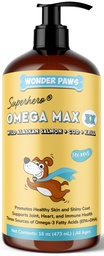 Wonder Paws Fish Oil for Dogs - Omega 3 koertele Alaska lõhest, tursast ja krillõlist - EPA DHA rasvhapped - Vähem lagundamine ja sügelemine - Naha, liigese, immuunsuse ja südame tervis - Vedel täiendus (16 oz)