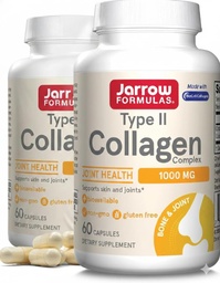 Jarrow Formulas® Type II Collagen Complex 1000 mg Supplements, Supports Skin and Joint Health, 60 Capsules, 30 Day Supply (Pack of 2)