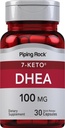 Piping Rock DHEA täiendus naistele ja meestele | 100mg | 30 kapslit | 7-keto | dehüdroepiandrosteroon | Mitte-GMO, Gluteenivaba
