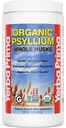 Yerba Prima Organic Psyllium Whole Husks 12 oz - Natural Dietary Fiber Supplement, Non GMO, Gluten Free, Keto and Vegan Friendly for Regularity Support, Unflavored