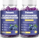2 Pakendid 3000MG Glükosamiin Kondroitiin Gummies - ekstra tugev ühine tervis ja MSM Elderberry Natural Joint Support Supplement, paindlikkus, antioksüdant immuuntoetus täiskasvanutele, 120 Gummies.
