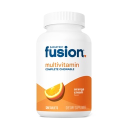 Bariatric Fusion Orange Cream Maitsestatud Täielik näritav bariaatriline multivitamiin koos rauaga bariaatrilise kirurgia patsientidele, sealhulgas mao möödavool ja varrukate gastrektoomia - 120 tabletti