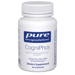 Pure Encapsulations CogniPhos - Acetyl-L-Carnitine Supplement with Cognizin Citicoline & Phosphatidylserine - Supports Memory & Positive Mindset - Vitamin B6 & Zinc - Gluten-Free - 60 Capsules