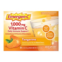 Emergen-C 1000mg C-vitamiini immuunsüsteemi tugipulber Tangeriin 30CT sisaldab tsinki, mangaani, 7 B-vitamiine ja elektrolüüte tagasi kooli olulised