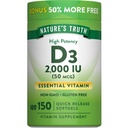 Looduse tõde Vitamiin D3 2000 RÜ Softgels täiskasvanutele | 150 Count | kõrge potentsi | Mitte-GMO ja gluteenivaba toidulisand