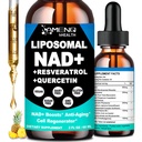 NAD täiendus, liposomaalne NAD nikotiinamiid ribosiidi resveratrool 900mg Quercetion, TMG, vitamiin B3, kõrge potentsiga NAD Plus vedel toidulisand rakkude regeneraator, pikaealisus, energia, vananemisvastane, fookus