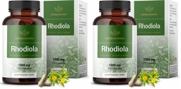 HERBAMAMA Rhodiola Rosea Supplement Capsules - 1000mg Rhodiola Rosea Extract for Relaxation, Focus & Brain Support - Vegan, Non-GMO Calming Supplement for Adults, 100 Caps (Pack of 2)
