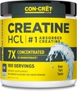 CON-CRET Creatine HCl Powder | Lihas-, Kognitiivne, Cellular Energy Support | No Bloating or Cramps | USA Made & NSF Certified | Unflavored (100 Serving)