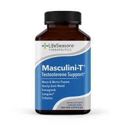 LifeSeasons Masculini-T - Testosterooni tugi täiendus - suurendab seksuaalse ja sportliku soorituse vaimseid ja füüsilisi aspekte - toetab normaalset erektsioonifunktsiooni - parandab libiidot - 180 kapslit
