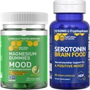 NATURAL STACKS Mood Magnesium Citrate Gummies + Serotonin Brain Food Bundle - Positive Mood & Stress Support - 90 Pieces