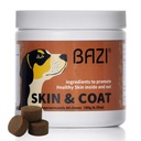 BAZI Skin & Coat Dog Chews – Collagen, Omega-3, EPA & DHA for Skin Health & Coat Shine – Antioxidant-Rich Supplement with Vitamin A & D3 – Supports Brain, Energy, and Balanced Blood Sugar