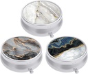 3 Pack Pill Box, Small Pill Case Purse & Tasku, Cute Travel Medicine Korraldaja, Portable Medicine Container Hoida Vitamiinid, Ravimid, Fish Oil & Supplement, Abstract Art Marble
