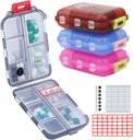 4PS Travel Pill Korraldaja 164 Slice Labels, 10 Kompartments Travel Pill Box Portable Kokkupandav Väike Pill Case Daily Pill Konteiner Kasutatakse Carry Storage Medicine Korraldaja M MUchengbao
