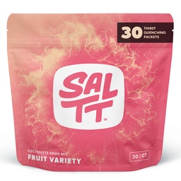 SALTT Elektrolüütide pulbripaketid, puuviljasortide pakend (30 pakki) - magneesium, kaalium, naatrium, mikroelemendid - vegan, suhkruvaba, gluteenivaba - reisitarbed - valmistatud USAs