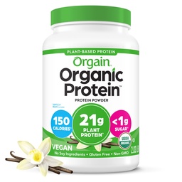 Orgaaniline Vegan Valgu Pulber, Vanilla Bean - 21g Taimeproteiin, 6g Prebiootiline Fiber, Ei Laktoosi Koostisosad, Ei Lisatud Suhkur, Mitte-GMO, Shakes & Smoothies, 2,03 lb (Pakendamine Võib erineda)