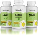 NaturalSlim looduslik kaaliumtsitraat Glükonaat 99 mg - Kadsorb toetab elektrolüütide tasakaalu ja normaalset pH-d - Absorbeeritavad kaaliumilisandid oluliste mineraalidega - Mitte GMO 400 kapslid 3 pakendis
