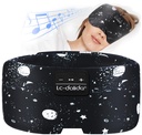LC-dolida Sleep Mask with Bluetooth Headphones, Extra Large Silk Eye Mask for Sleeping Side Day Sleepers, Sleep Headphones Bluetooth 5.4 for Women Men with Thin Speaker, Blackout, Comfort, Microphone