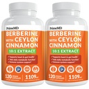 21-in-1 berberiini lisand koos Ceyloni kaneeli kapslitega - dihüdroberiin koos kroomiga, kibe melon ja roheline tee ekstrakt - berberiin koos tseiloni kaneeliga energia toetamiseks (120 Ct) (pakk 2)