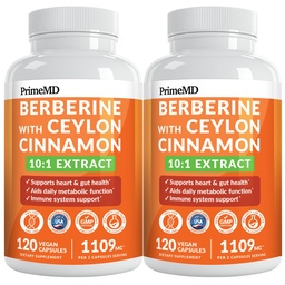 21-in-1 berberiini lisand koos Ceyloni kaneeli kapslitega - dihüdroberiin koos kroomiga, kibe melon ja roheline tee ekstrakt - berberiin koos tseiloni kaneeliga energia toetamiseks (120 Ct) (pakk 2)