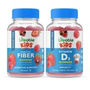Elujõuline Suhkruvaba Preciotic Fiber Kids + D-vitamiini lapsed, Gummies Bundle - suurepärane maitse, vitamiinilisand, Gluteenivaba, GMO-vaba, närimiskumm