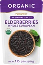 Piping Rock Elderberries Kuivatatud Orgaaniline | 1lb Bulk Supplement | Euroopa Terved Marjad | Taimetoitlane, Mitte-GMO, Gluteenivaba