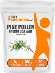 BulkSupplements.com Männi õietolmu pulber - purustatud raku sein, männi õietolmu lisand, taimsed lisandid - gluteenivaba, 5 g serveerimise kohta, 100 g (3,5 oz) (pakk 1)