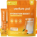 Venture Pal Sugar Free Electrolyte Powder Packets - Vedel igapäevane IV joogisegu kiireks hüdreerimiseks ja osapoolte taastamiseks | 5 vitamiini ja 7 elektrolüüti | Keto sõbralik | Mitte-GMO | sertifitseeritud vegan | 16 pulka