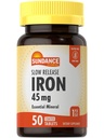 Sundance Raud 45 mg aeglaselt vabastavad tabletid | 50 tabletti | Olulised mineraalid | Taimetoitlane, mitte-GMO ja gluteenivaba valem