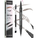 9708 2-Tip Double-Ended Eyebrow Pen, 2-in-1, kulmuharjaga. Veekindel ja higitõestus, täpne vedel kulm, 5 varjundit, pikaajaline (3#Dark Brown)