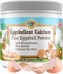 Kaltsium koertele ja kassidele - Fine Eggshell Powder - Strong Hip & Joint Supplement for Dogs and Cats - Dietary Supplement - No Additives - Lemmiklooma sõber Munakoor Calcium 16oz
