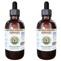 Hawaii Pharm Oregano Alcohol-Free Liquid Extract, Professional Grade, Small Batch Crafted Oregano (Origanum vulgare) Dried Leaf Glycerite Natural Herbal Supplement, 2x2 fl.oz