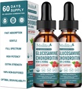 (2 Pack) Glükosamiin Kondroitiin MSM Vedel tilgad - ekstra tugevusega ühine tugilisa leedrimarja, boswelia, bromelaini, hüaluroonhappega - Antioksüdantne immuuntoetus täiskasvanutele, meestele ja naistele
