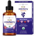 NutraChamps Black Elderberry lastele Vedelad tilgad, 10: 1 Väljavõte Sambucus Elderberry Syrup lastele, Suhkruvaba Euroopa Elderberry tilgad Marjamaitse, Immune Support, 4 kuu pakkumine