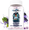 GABA Supplement Gummies 500mg: Chewable GABA L-theanine Supplement Gummies for Adults Kids Non Melatonin Sleep Aid Calm Mind with 5-HTP for Stress Relief Zzz Better Sugar Free Grape Flavor 60CT