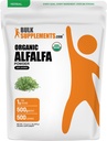 BulkSupplements.com Orgaaniline Alfalfa Grass Powder - Alfalfa Supplement, Green Superfood Powder - Vegan & Gluten Free, 5 g per Serving, 500g (1,1 naela) (pakk 1)
