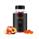 Musta tüdruku vitamiinid - D3-vitamiini kummid, immuunsuse, energia ja luude toetamiseks, 2000IU (50mcg) D-vitamiin serveerimise kohta, Gluteenivaba D-vitamiini kummikud
