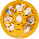 INVODA NÄDALA Pilli Korraldaja 7 Komposiit Pöörlevad pillid Karp igapäevaseks raviks ja vitamiinid - Portable Travel Pill Case Fish Oil Supplements Vitamiinid Organizer (Orange)