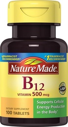 Nature Made Vitamiin B-12 500 mcg Tablets 100 ea (Pack of 2)
