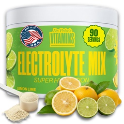 Dr Price'i elektrolüütide segu | Suhkruvaba hüdratatsioonipulber 72+ Trace Minerals | No Sugar, Fast-Dissolution Electrolytes Powder Packets | Sidrun-Lime, 90 Servings