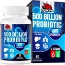 Probiootikumid meestele, 500 miljardit CFU ja 12 meest probiootikumid seedetrakti tervisele + 4 orgaaniline prebiootiline kiudaine, seedetrakti, soolestiku, immuunsüsteemi tervise, puhituse, gaasi, energiatoetuse, riiuli stabiilse - 60 kapslit