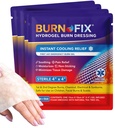 BurnFix® - 4 Pack-Burn Gel Dressing 4 x 4" Burn Care Cream esmaabi ravi. Kohene valu leevendamine Hüdrogeel Põletamine 1., 2. astme põletused, Razor & Sunburns kodu, töö, tulekahju, EMS