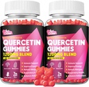 Quercetin Gummies - Quercetin koos C-vitamiini ja tsink + Bromelain + Elderberry + Vitamiin D3-1200mg Quercetin Supplements lastele ja täiskasvanutele Immunity & Allergy Support (2 Pack)